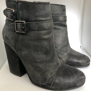Lucky Brand Leather Buckle Detail Ankle Boots
